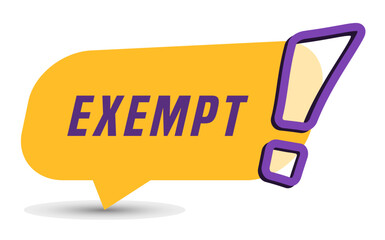 Colorful vector flat design banner exempt. This sign is well adapted for web design.