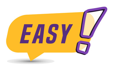 Colorful vector flat design banner easy. This sign is well adapted for web design.