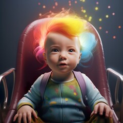 Generative AI - Baby mit Regenbogen 5c