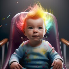 Generative AI - Baby mit Regenbogen 5d