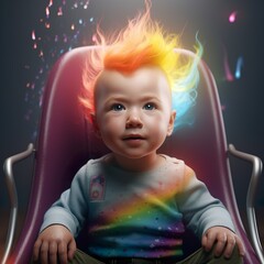 Generative AI - Baby mit Regenbogen 5b