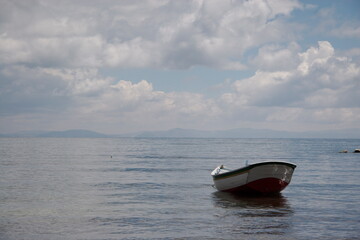 Boat on Lake Titicaca