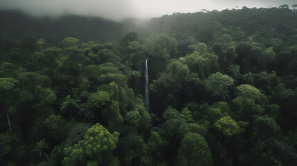 Fototapeta na wymiar Fog In The Forest - Rainforest