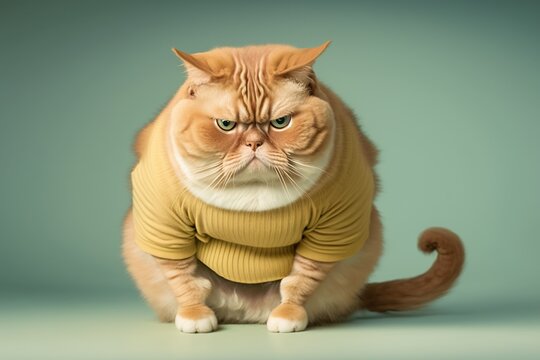 Studio portrait of a sad cat , created with Generative AI technology