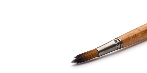 Fototapeta premium An Art Paint Brush on White Background and Space for Text, Mockup Illustration with Generative AI
