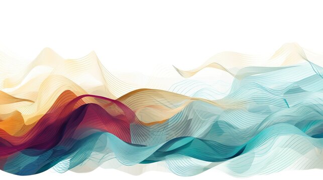 Abstract waves glowing colors, desktop background - Generative Ai © xvlex
