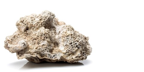 Obraz premium Coral Rock on White Background and Space for Text, Mockup Illustration with Generative AI