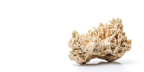 Obraz premium Coral Rock on White Background and Space for Text, Mockup Illustration with Generative AI