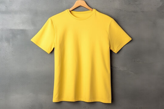 yellow t shirt with background. AI generative image.