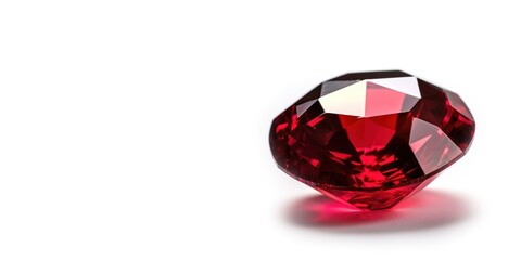 A Ruby on White Background and Space for Text, Mockup Illustration with Generative AI
