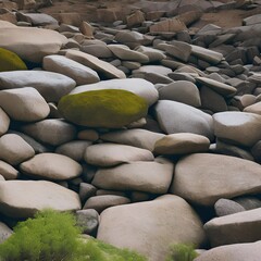 Obraz premium A rough and rocky texture with boulder-strewn landscapes and canyon walls5, Generative AI