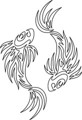 Abstract Design of Two Fishes, Symbol of Pisces