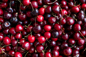 Cerezas fotografiadas rellenando el encuadre