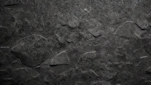 fond de texture de roche noire brute d&eacute;taill&eacute;e, AI