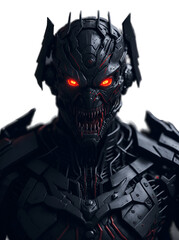 Machine Revolution: The Emergence of Super Intelligent and Dangerous Black Robot Humanoids, Transparent Background PNG, Generative Ai