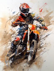 Motocross racing. Generative AI