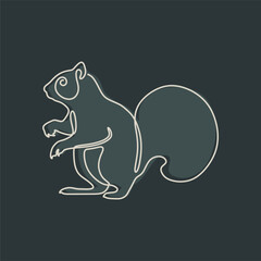 animal line art vector with vintage color