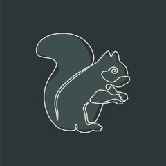 animal line art vector with vintage color