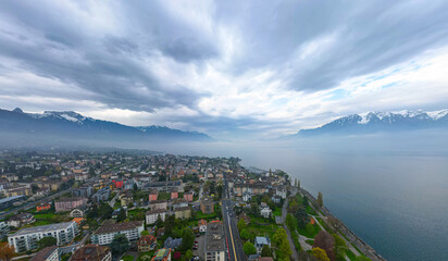 City of Vevey in Switzerland from above - travel photography