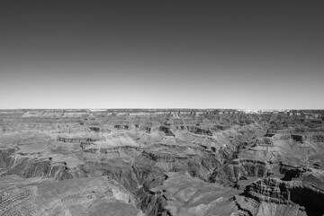 Grand Canyon National Park in black and white