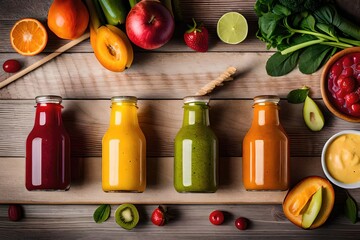 Colorful and refreshing smoothies for a healthy lifestyle. Image generated by AI
