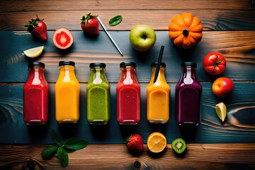 Colorful and refreshing smoothies for a healthy lifestyle. Image generated by AI