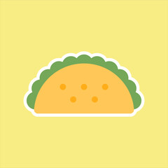 cartoon taco flat design vector illustration