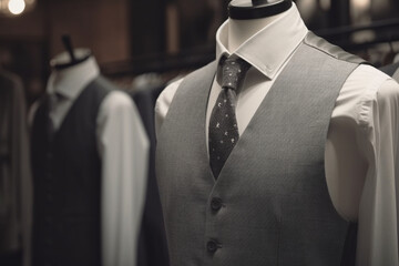 Men elegant clothing showcase close up  Generative AI