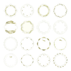 素材_フレームのセット_イルカをモチーフにした金色の飾り枠。高級感のある夏のイメージ。字無