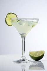 Margarita cocktail isolated on a white background, generative AI