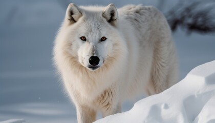 Fototapeta na wymiar A lone arctic wolf in the north pole ai, ai generative, illustration