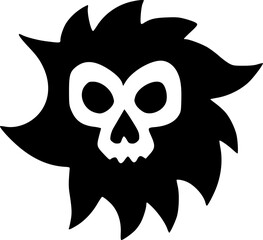 black and white of evil icon