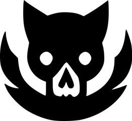 black and white of evil icon