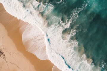 Fototapeta na wymiar ocean water beach nature shore summer sea wave vacation sand. Generative AI.