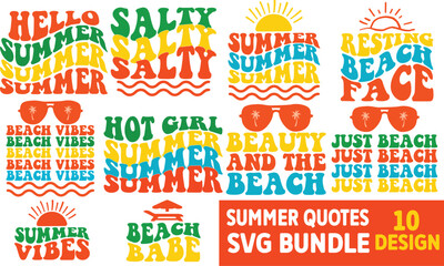 Obraz premium Summer Quotes Svg Bundle