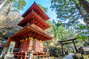 Fototapeta premium 春の榛名神社 群馬県高崎市 Haruna Shrine in spring. Gumna Pref, Takasaki city.