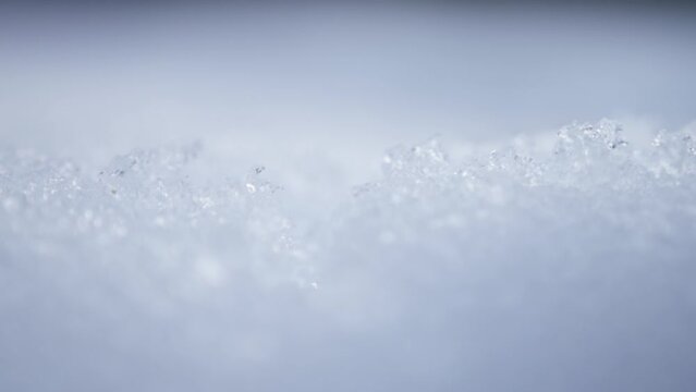 Macro shot of ice crystals in the nature, in the Alps, Switzerland