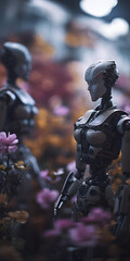 Artificial Bloom: Exploring the Intersection of Robots and Flower Fields, AI Generative