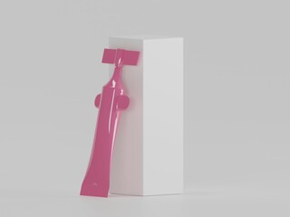 Glue stick 3d illustration with white background 