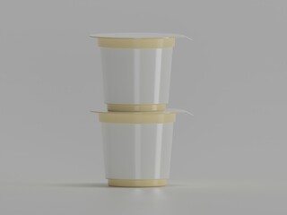 Ice icream cup 3d illustration with white background 
