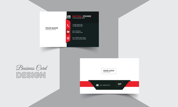Modern clean professional business card design, visiting card layout	
