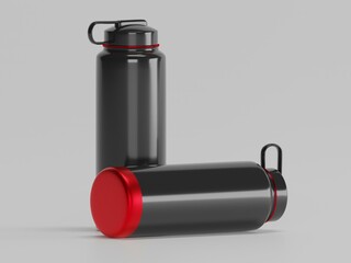 Sports water bottle  3d rendering with white background 
