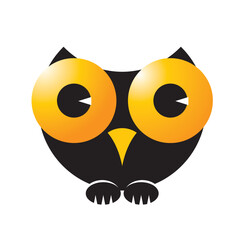 big eyes owl vector icon