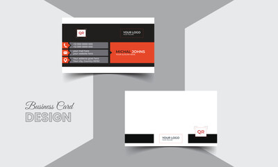 Creative and clean corporate business card template. Vector illustration. Stationery design