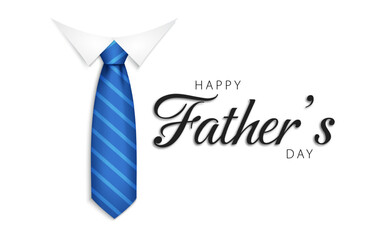 Happy father's day calligraphy greeting card with necktie. Vector illustration