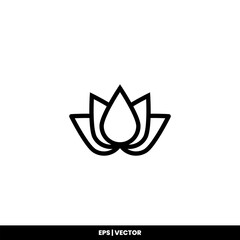 Lotus icon vector illustration logo template for many purpose. Isolated on white background.
