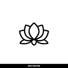 Lotus icon vector illustration logo template for many purpose. Isolated on white background.