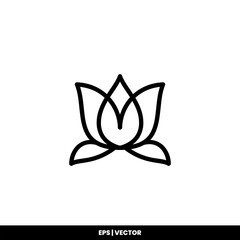 Lotus icon vector illustration logo template for many purpose. Isolated on white background.