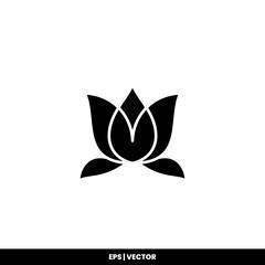 Lotus icon vector illustration logo template for many purpose. Isolated on white background.