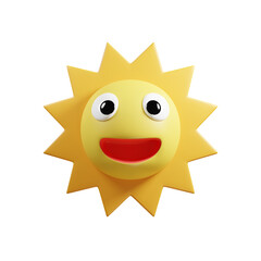 3D Cartoon Sun Face.